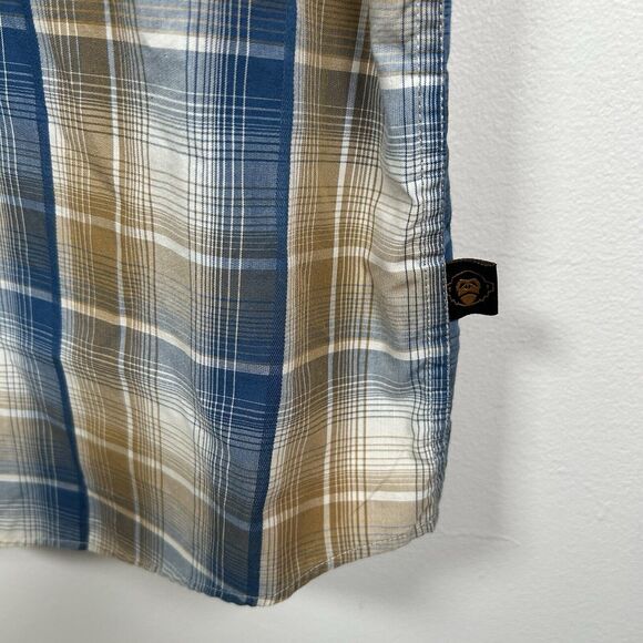 Howler Brothers H Bar B Pearl Snap Shirt Men’s Large SS Casual Blue Plaid - Picture 2 of 8